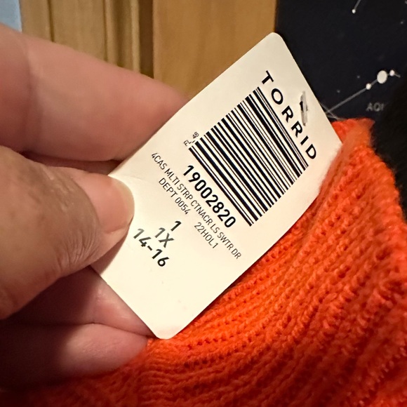 Torrid multi stripe mini cotton acrylic sweater dress NWT size 14/16 - Picture 7 of 7